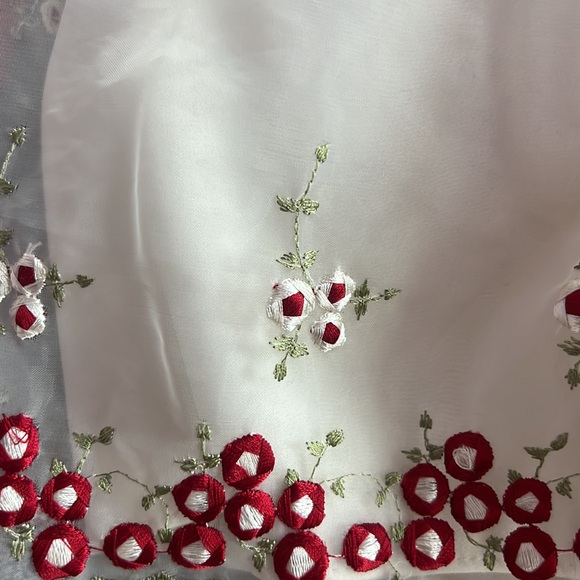 Red and White Floral Dress - Picture 6 of 6
